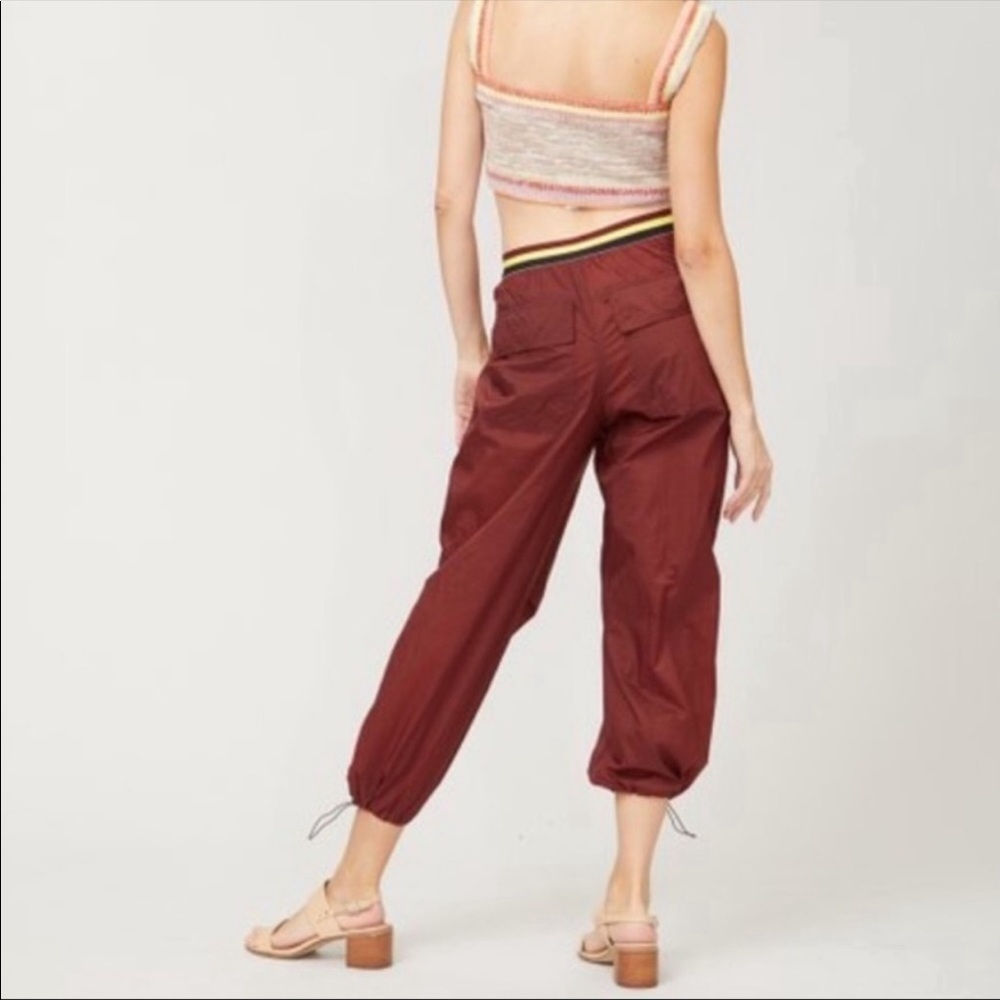 Free People Rust Copper Ripple Sport Jogger Athletic Crop Pants - Picture 9 of 12